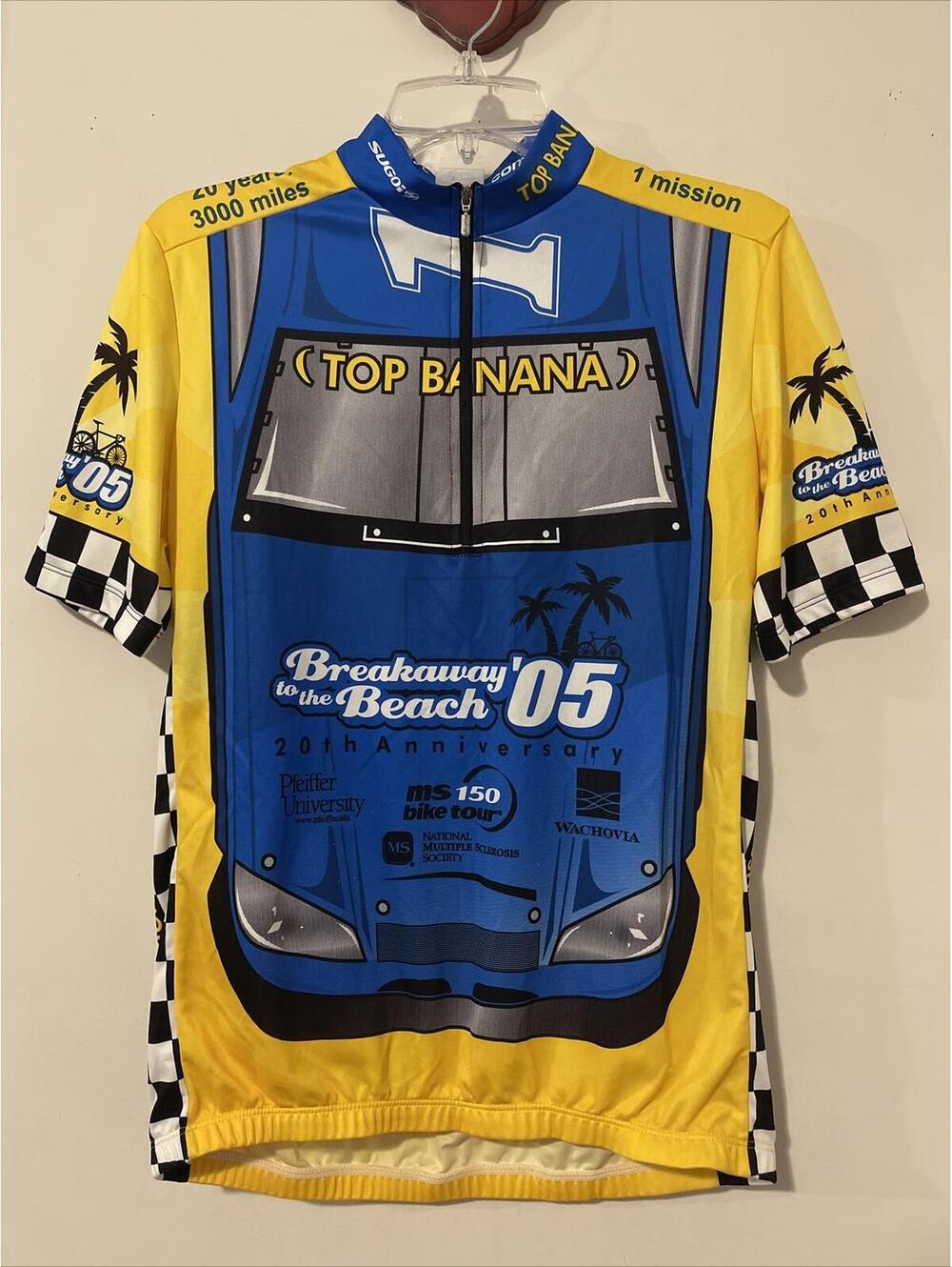 Sugoi Vintage Cycling Jersey Large Breakaway to..Beach 05 Top Banana Shirt! M899